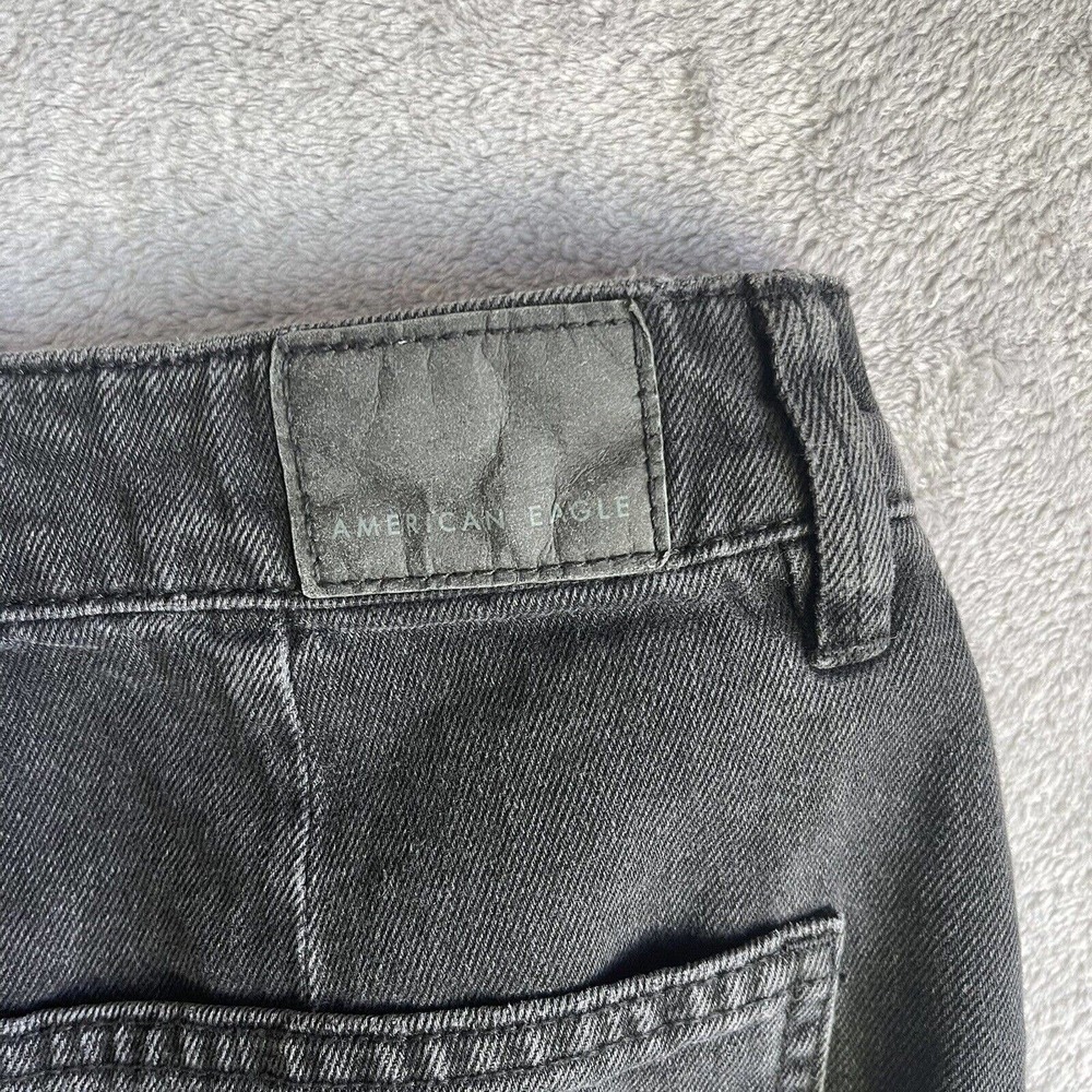 American Eagle Skirt Womens 4 Black Denim Biker Punkcore Festival Beach Preppy - Picture 13 of 13